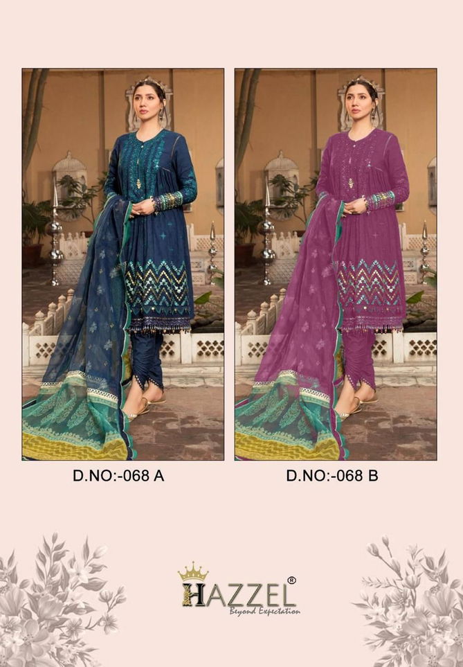 M Print 068 By Hazzel Ab Cotton Dupatta Pakistani Suits Wholesale Market In Surat